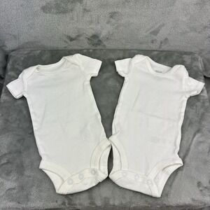 Just One You By Carter's Bodysuit (Set Of 2) Baby Newborn White 100% Cotton